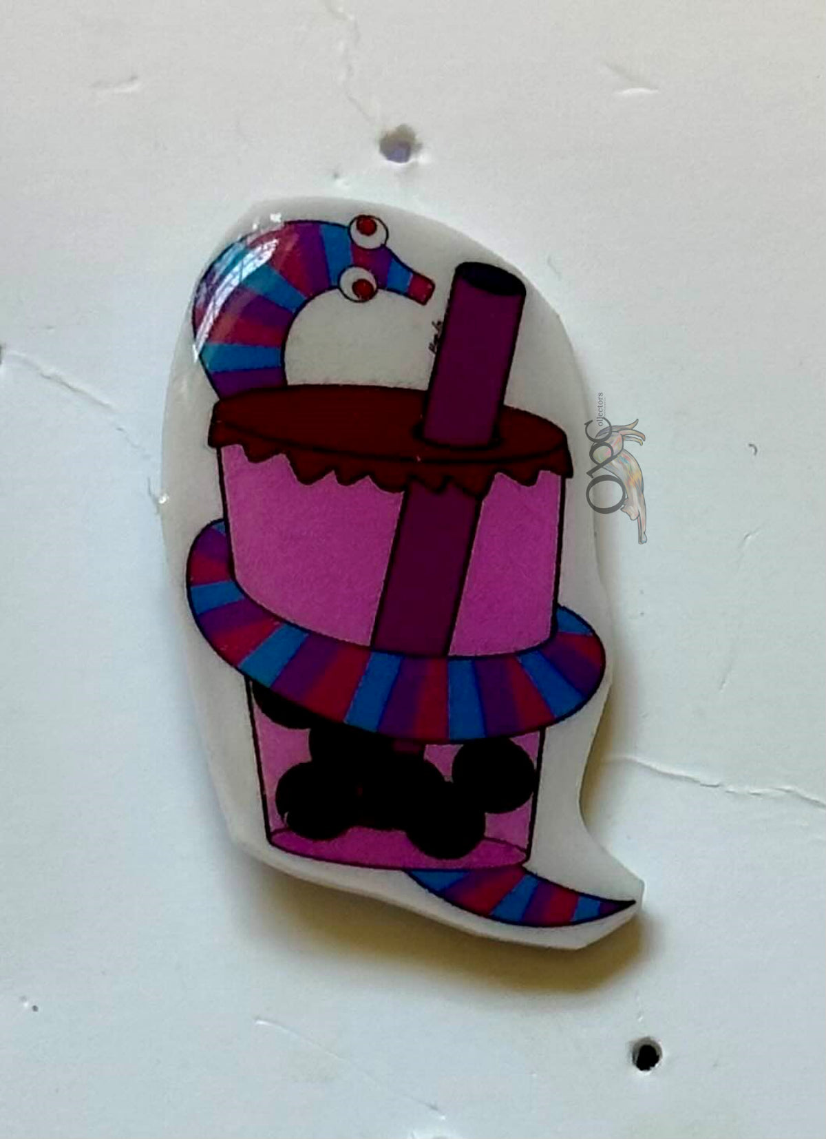 Strawberry Boba (<1") Sherbert Resin Pin OOAK