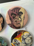 52mm Purple Hawk Guy Go CAW CAW OOAK Button Pinback