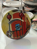 52mm Little Red Caboose OOAK Button Pinback