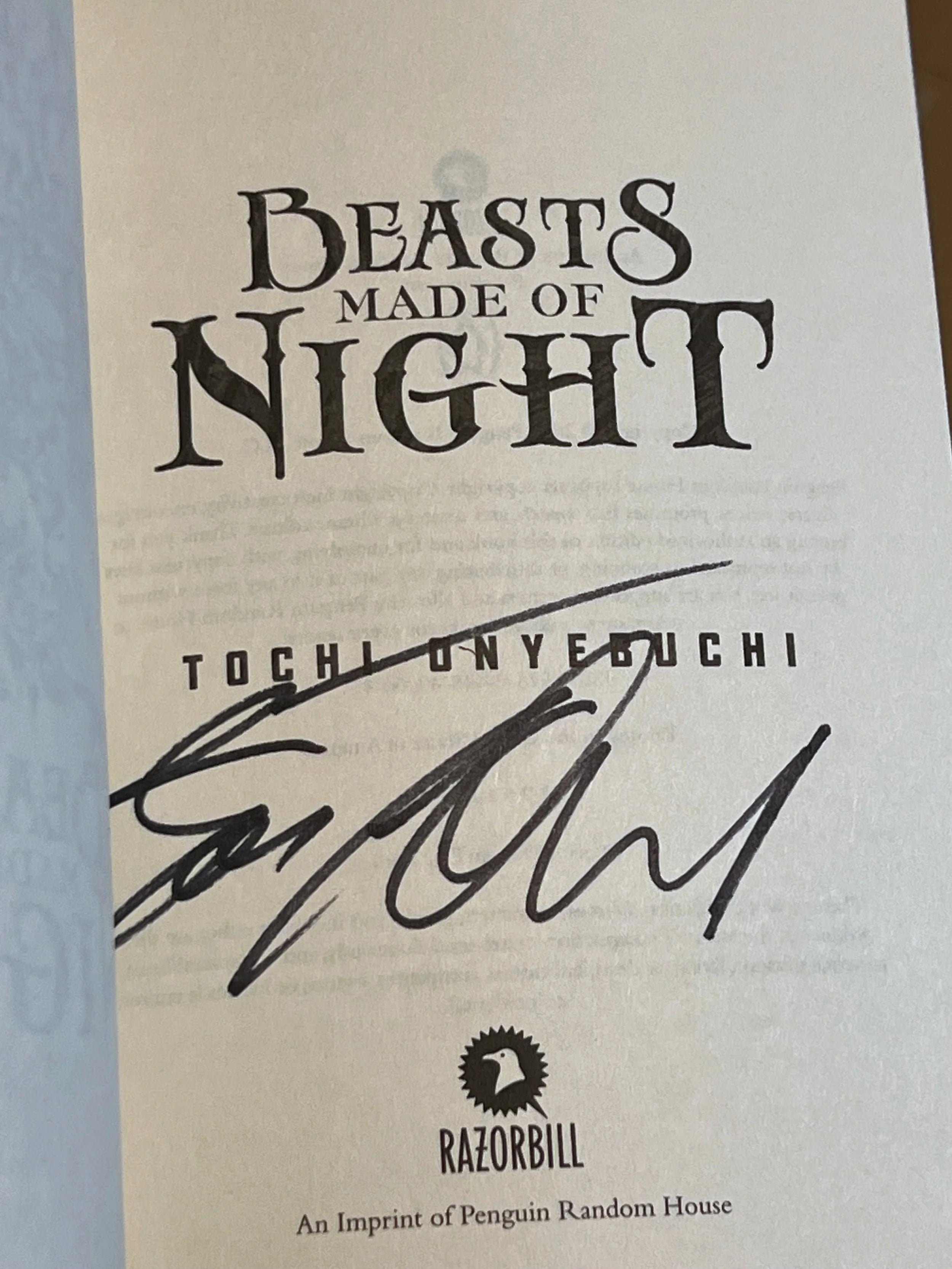 ARC Beasts Made of Night by Tochi Onyebuchi