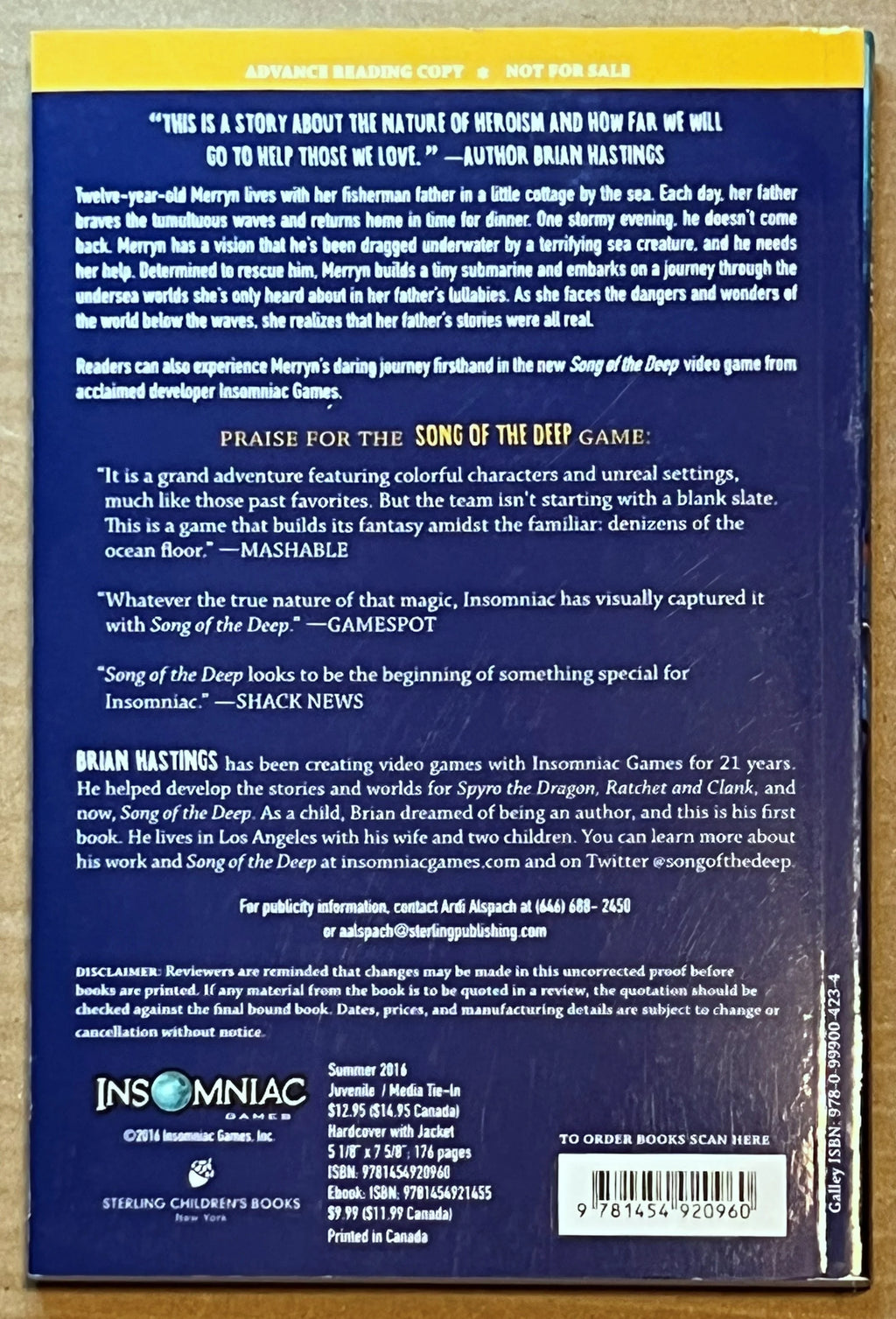 ARC Song of the Deep by Brian Hastings