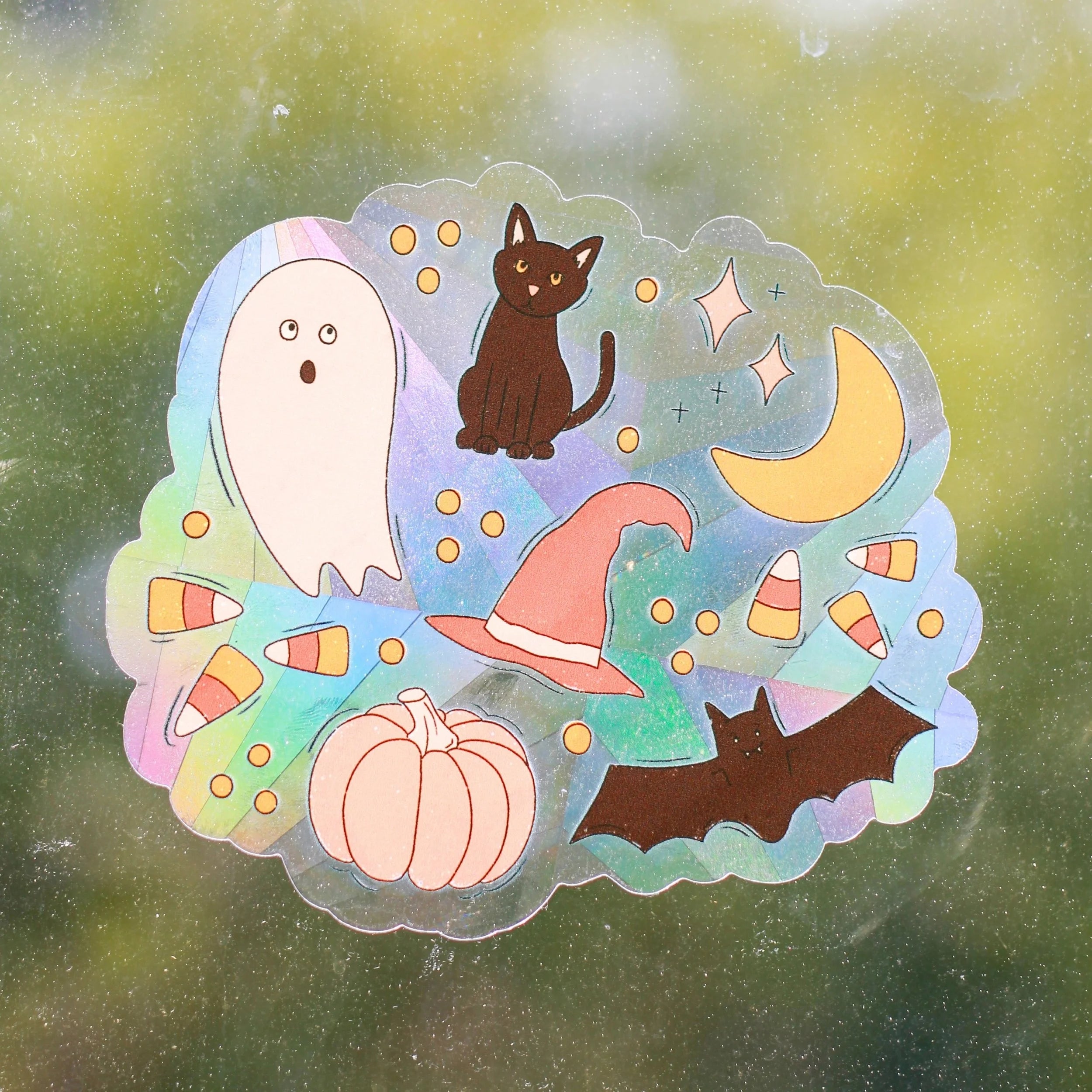 Halloween Favorites Sun Catcher Window Decal 5x4in