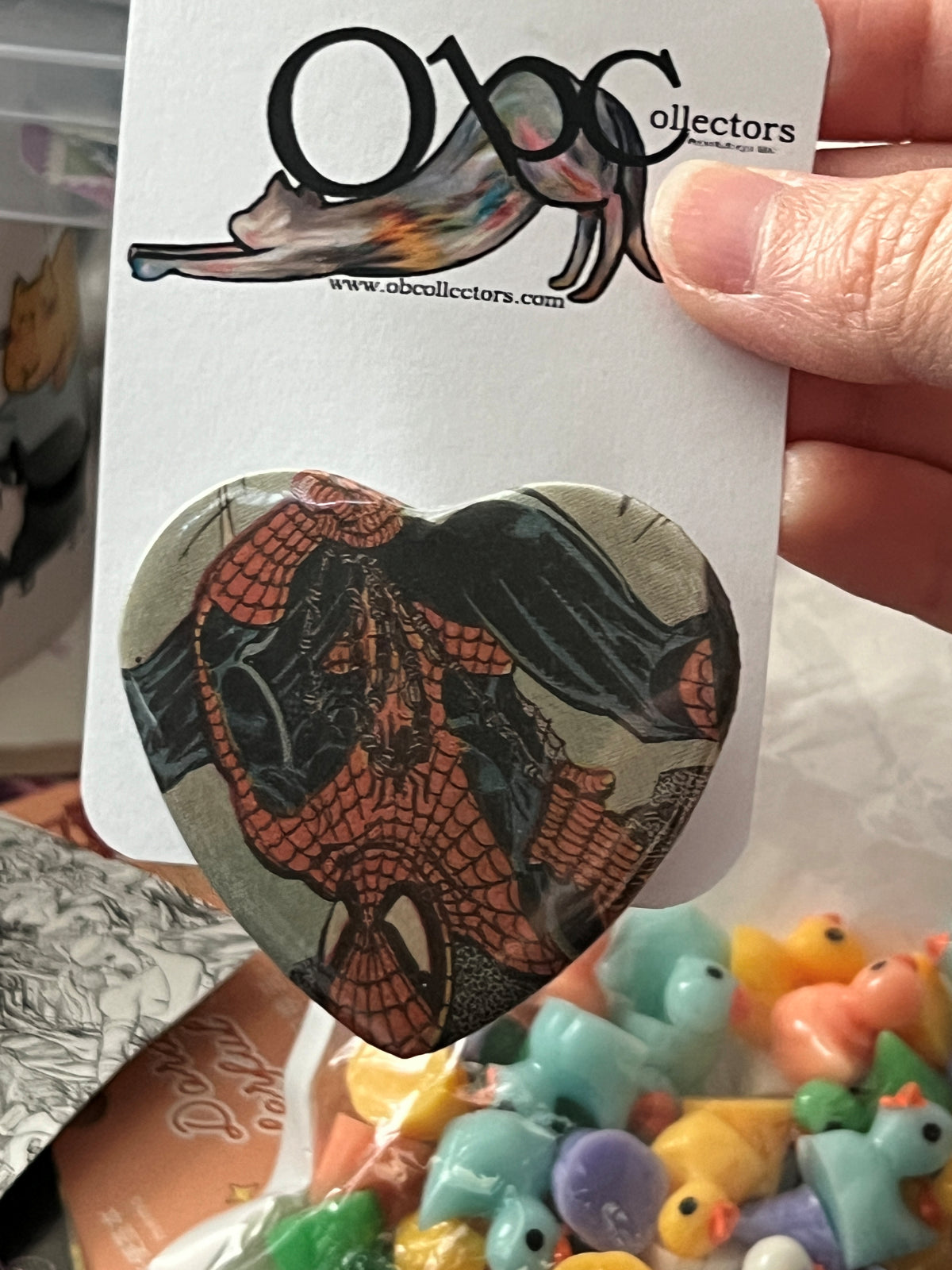 57mm Web-Slinging Heart Button Pinback