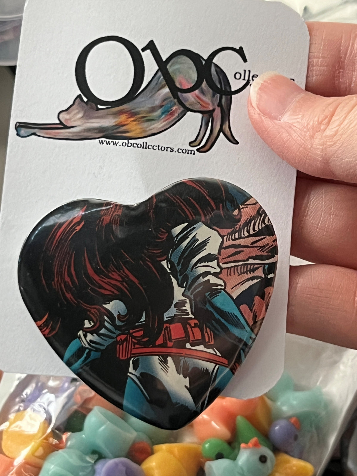 57mm Blue Booty Heart Button Pinback