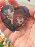 57mm Maria and Theo Heart Button Pinback