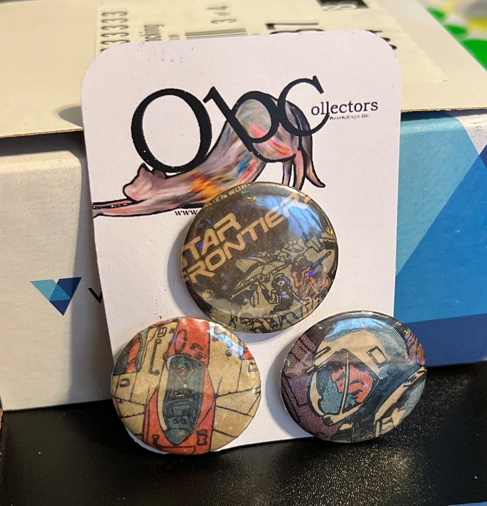 32mm 3-Pack Space Theme (~1.25") OOAK Button Pinback - Star Holographic