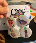 32mm 4-Pack Monster Teenage Vampire, Werewolf, Mummy, and Gorgon Dolls OOAK (~1.25) Button Pinback
