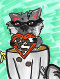 Valentine Racoon 3" Sticker