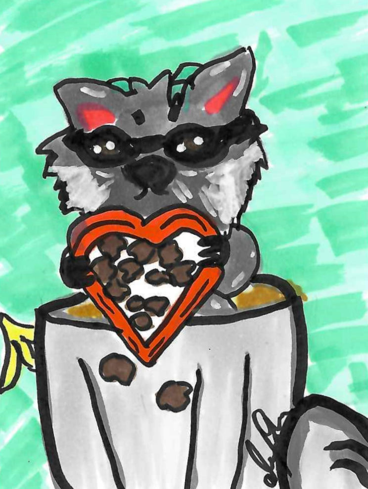 Valentine Racoon 3" Sticker